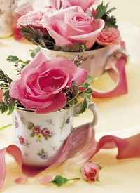 Rose Teacups Table Decorations