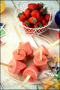 Frosty Strawberry Pops